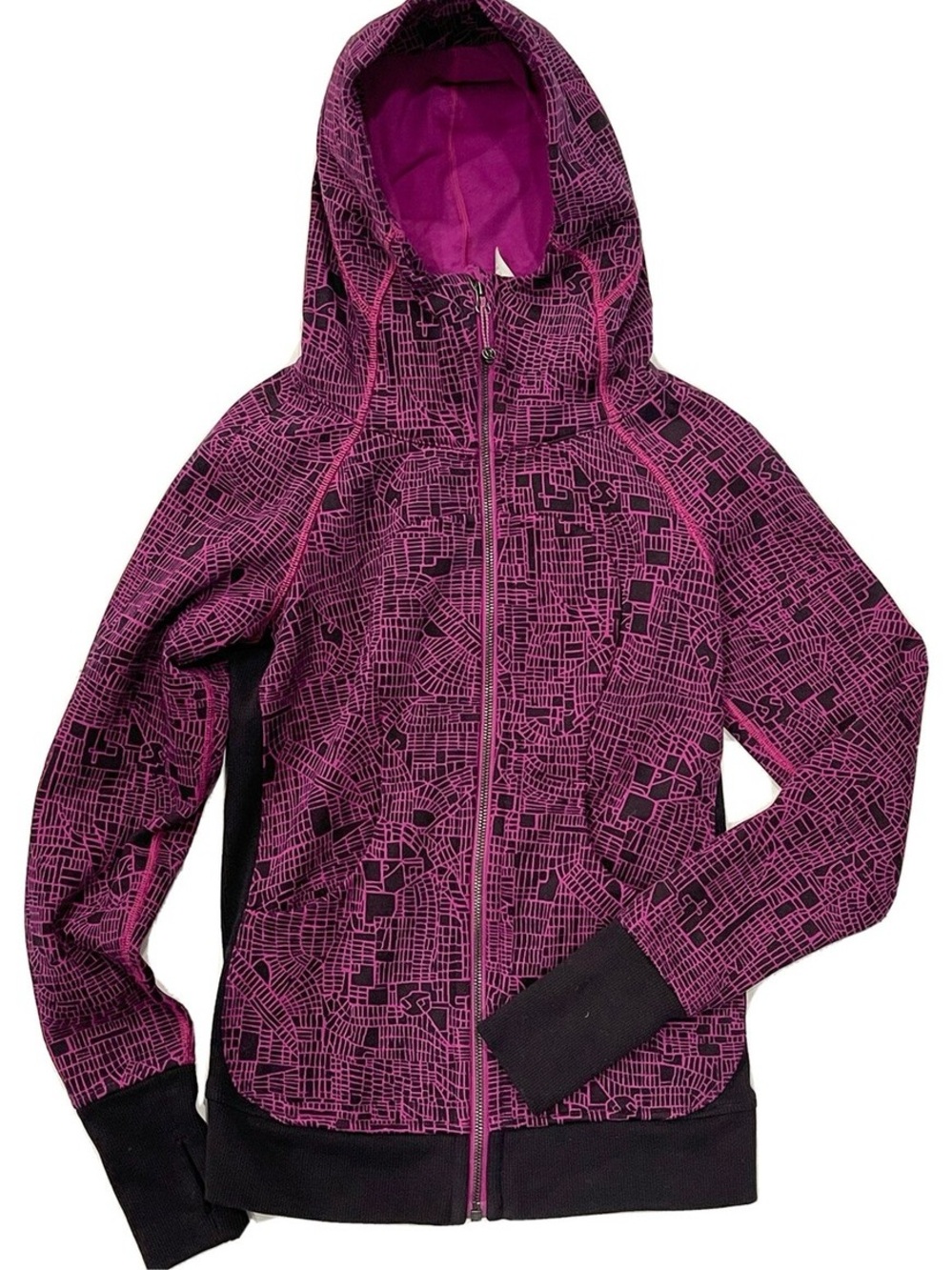 lululemon athletica Pink Patterned Full-Zip Hoodie size 4
